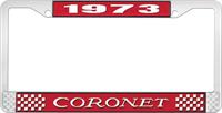 1973 CORONET LICENSE PLATE FRAME - RED