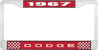 1967 DODGE LICENSE PLATE FRAME - RED