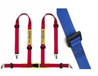 Clubman belt (ECE Approved) 4-point, shoulder pads included, BLUE, Snap Hook 