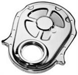 Timing Cover, 1-Piece, Steel, Chrome, 10-Bolt