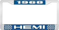 1968 HEMI LICENSE PLATE FRAME - BLUE