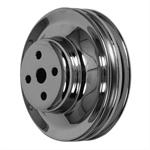 Water Pump Pulley, V-belt, 2-groove, Steel, Chrome, 5.875 in. O.D.