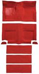 1965-68 Mustang Fastback Nylon Loop Floor Carpet with Fold Downs - Red