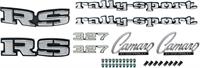 1969 Camaro Rally Sport; Exterior Emblem Kit; with 327