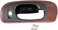 interior door handle chrome lever, woodgrain housing