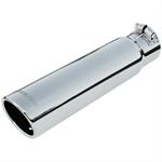 Exhaust Tip, Stainless, Polished, Slant/Rolled Edge, 2.5 in. Inlet, 3 in. Outlet, 12 in. Long, Each