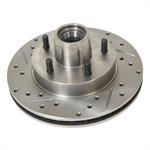 Brake Rotor, Extreme, Iron, Natural, Drilled, Slotted, Passenger Side Front, Buick, Chevy, GMC, Pontiac, Each
