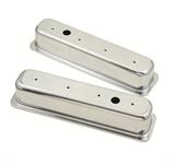Valve Covers, Aluminum, Polished, Tall, Plain, Chevy, Small Block, Pair