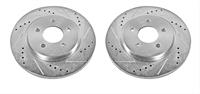 Brake Rotors, Drilled/Slotted, Iron, Zinc Dichromate Plated, Rear, Ford, Pair