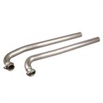 exhaust downpipes, 2,5", stainless steel