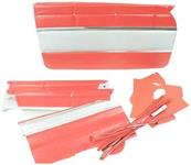 1961 IMPALA 2 DOOR HARDTOP RED / SILVER VINYL FRONT AND REAR SIDE PANEL SET WITHOUT UPPER RAILS