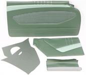 1960 IMPALA 2 DR HARDTOP LT & MED GREEN VINYL / GREEN INSERT FRONT & REAR SIDE PANEL SET W/O RAILS