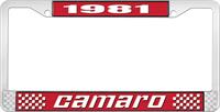 1981 CAMARO LICENSE PLATE FRAME STYLE 2 RED