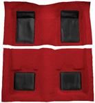 1969 Mustang Mach 1 Passenger Area Nylon Loop Floor Carpet - Red with Black Inserts