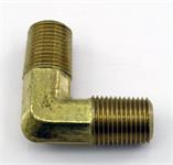 Fitting, Coupler, 90 Degree, Male 1/8 in. NPT to Male 1/8 in. NPT, Brass, Nickel Plated, Each