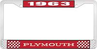 1963 PLYMOUTH LICENSE PLATE FRAME - RED