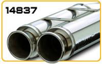 Muffler Stainless 2,5" in / 2 x 3,5" Straight Out