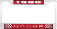 nummerplåtshållare 1968 dodge - röd