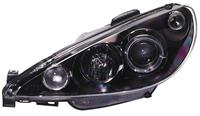 Set Koplampen passend voor Peugeot 206 2002- incl GTi 1999- - Zwart - incl. Angel-Eyes