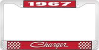 1967 CHARGER LICENSE PLATE FRAME - RED