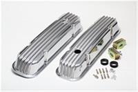 Valve Covers, Perimeter Bolt Mounting, Die-cast Aluminum, Polished, Finned Top