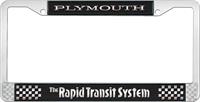PLYMOUTH RAPID TRANSIT SYSTEM LICENSE PLATE FRAME - BLACK/SILVER