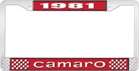 1981 CAMARO LICENSE PLATE FRAME STYLE 1 RED