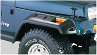 Fender Flares, Cut-Out Style, Front, Black, Dura-Flex Thermoplastic, Jeep, Pair