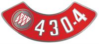 Air Cleaner Decal "430-4V"