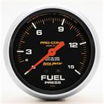 Fuel pressure, 67mm, 0-15 psi, mechanical, liquid filled