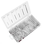 Cotter Pins, Cotter Pin Assortment, 1/16 in. to 5/32 in. Size Pins, 1.0 in. to 2.5 in. Lengths, Plastic Case, Clear, Set of 1,000