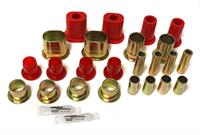 Control Arm Bushings, Front, Upper/Oval Lower, Red