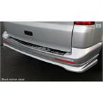 Zwart-Chroom RVS Achterbumperprotector passend voor VW Transporter T5 2003-2015 (alle) & T6 2015- / FL 2019- (met achterdeuren) 'Ribs'