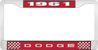 1961 DODGE LICENSE PLATE FRAME - RED
