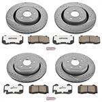 Brake Rotors/Pads, Iron, Drilled/Slotted, Zinc Plated, Carbon Ceramic Pads, Front/Rear, Jeep, Kit