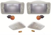 Parking/ Turn Signal Light Assembly; Clear Lens; With 2 Lamps/ 2 Amber Bulbs