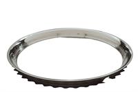 Wheel Trim Ring, Stainless Steel, Polished, Ribbed, Snap-On, 15"