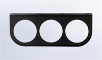 Gauge Panel, Steel, Black, Under-Dash, Three 2 1/16 in. Hole, Universal, Each