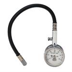 Tire Pressure Gauge, Analog, 2 in. Diameter, 0-60 psi, 12 in. Hose, Bleed Valve, Each