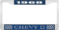 1968 CHEVY II LICENSE PLATE FRAME BLUE