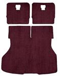 1983-86 Mustang Hatchback Rear Cargo Area Cut Pile Carpet Set with Mass Backing - Maroon