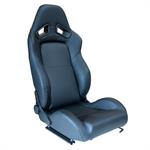 Sport seat 'LH' - Black Synthetic leather - Dual-side reclinable back-rest - incl. slides