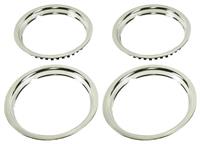 Wheel Trim Ring, Stainless Steel, Polished, 15 x 8 and 10 in. Reproduction Rally Wheel, 2.5 in. Deep, Each