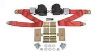 3-Point Shoulder Harness & Seat Belt Kit, Retractable, Retrofit, Red, 1963-1967