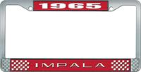 nummerplåtshållare, 1965 IMPALA röd/krom , med vit text