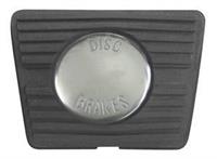 Clutch & Brake Pedal Pad, 4-Speed disc w/chrome center