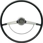 black steering wheel with horn ring