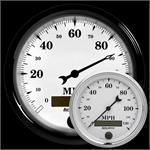 Speedometer 86mm 0-120mph Old Tyme White 2 Electronic