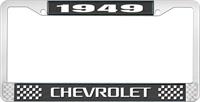 1949 CHEVROLET BLACK AND CHROME LICENSE PLATE FRAME WITH WHITE LETTERING