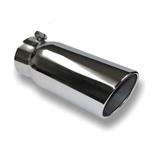 Exhaust Tip, Stainless Steel, Polished, Rolled Edge, 4 in. Inlet, 5 in. Outlet, 12 in. Long, Each